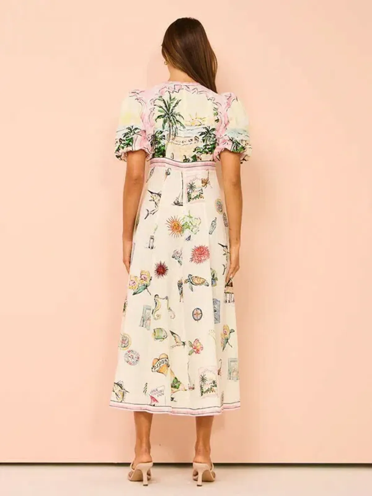 Alemais Sunset Print Midi Dress in Multi Size AU 12 - Image 2