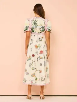 Alemais Sunset Print Midi Dress in Multi Size AU 12 for rent on The Volte - image 2
