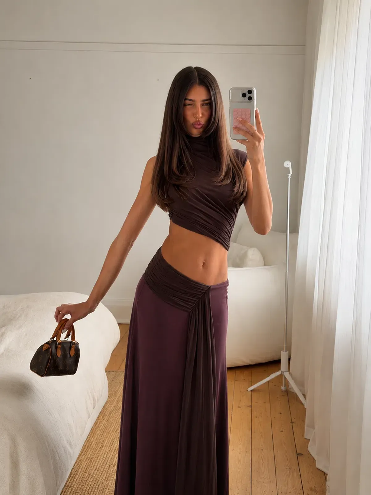 Bec and Bridge Conni Maxi Dress Aubergine Dark Choc Size 8 - Image 2