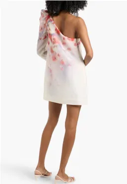 Zimmermann Crush one-shoulder linen and silk-blend mini dress in the Scarlet Floral print for rent on The Volte - image 2