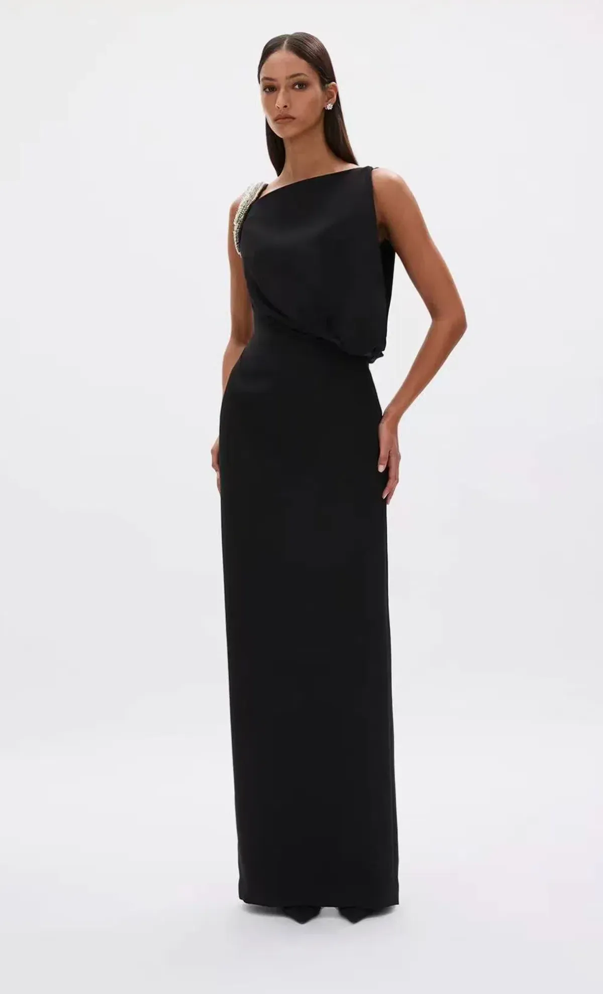Rachel Gilbert Claudelle Jeweled and Embellished Gown Black AU 12 / Size 3 - Image 1