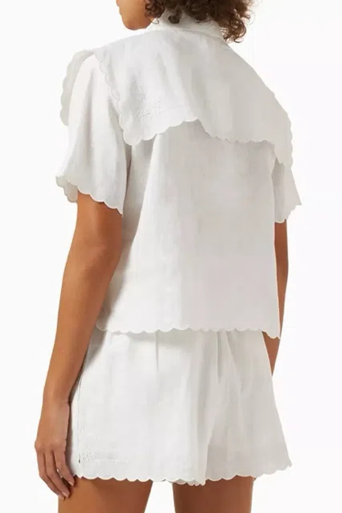 Oroton Handkerchief Shirt and Short Set White 8 AU - Image 4