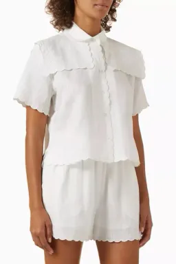 Oroton Handkerchief Shirt and Short Set White 8 AU for rent on The Volte - image 3