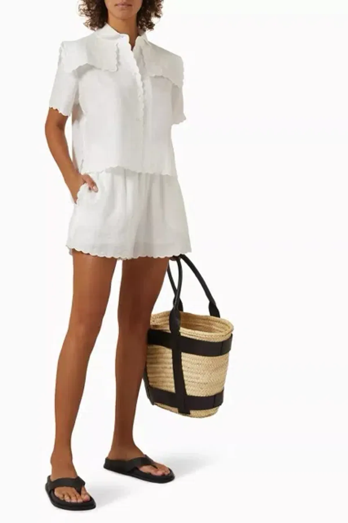 Oroton Handkerchief Shirt and Short Set White 8 AU - Image 2