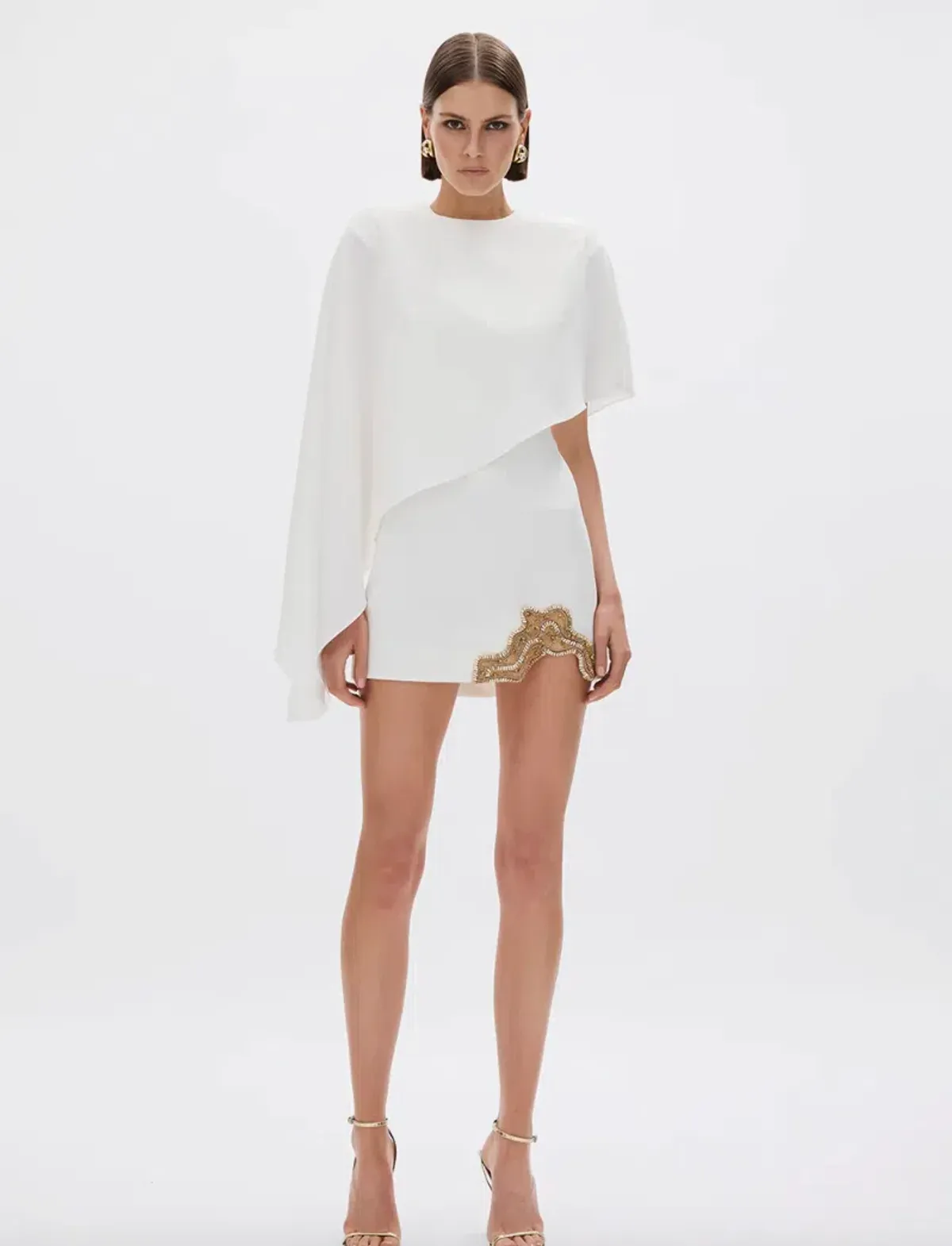 Rachel Gilbert Amari Mini Dress Ivory RG Size 2 ( would fit an AU10-12) - Hen's & Bachelorette Party White Dress - Image 1