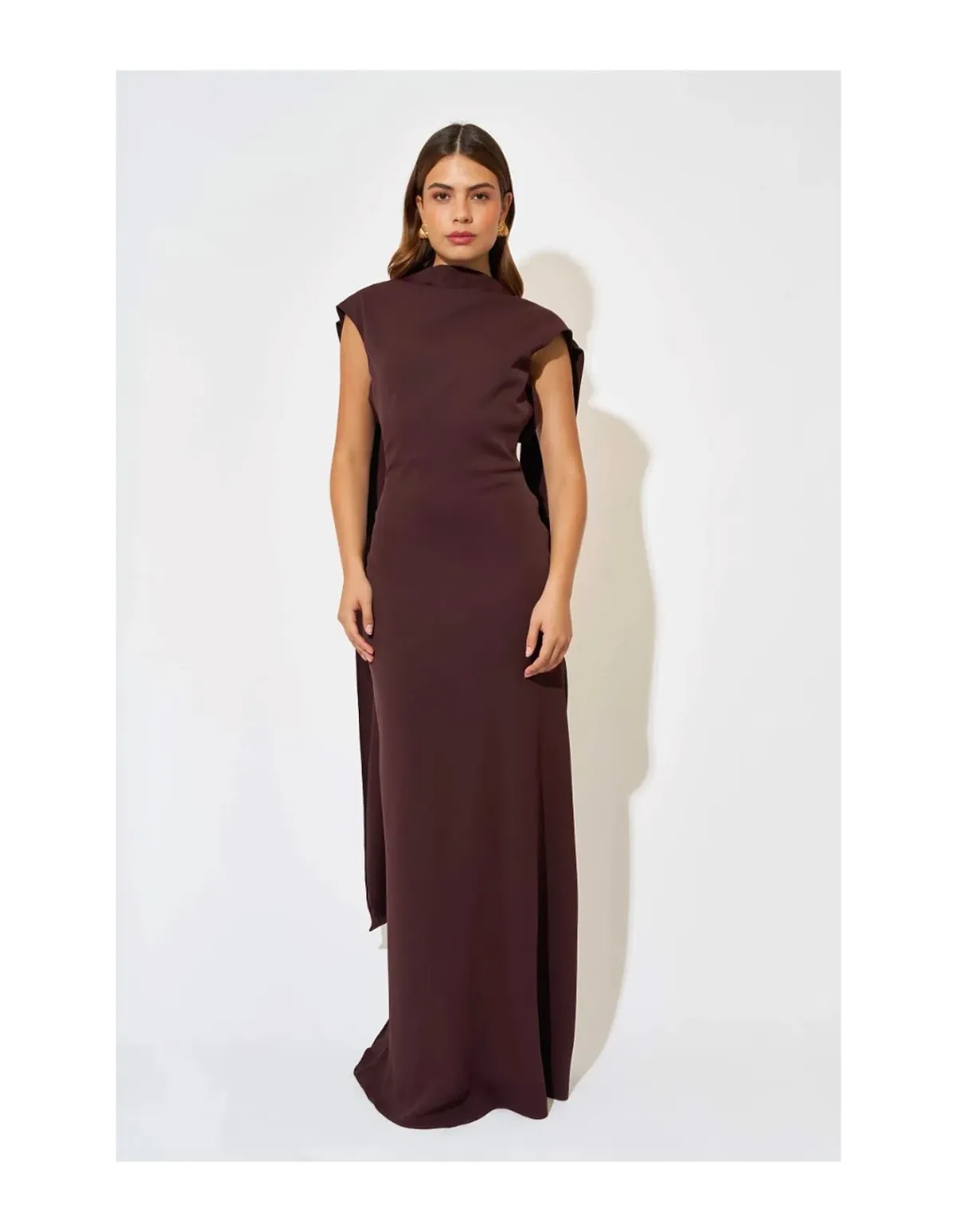 Odd Muse - The Ultimate Muse Drape Maxi Dress "Fig" Size S - Image 1