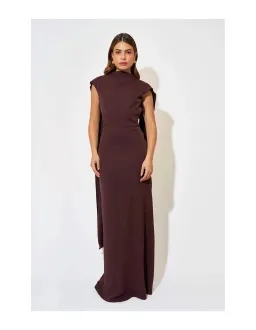 Odd Muse - The Ultimate Muse Drape Maxi Dress "Fig" Size S for rent on The Volte - image 1