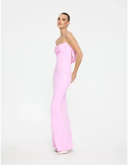 Effie Kats - Havilland Low Back Floor Length Gown "Taffy Pink" Size S for rent on The Volte - image 2