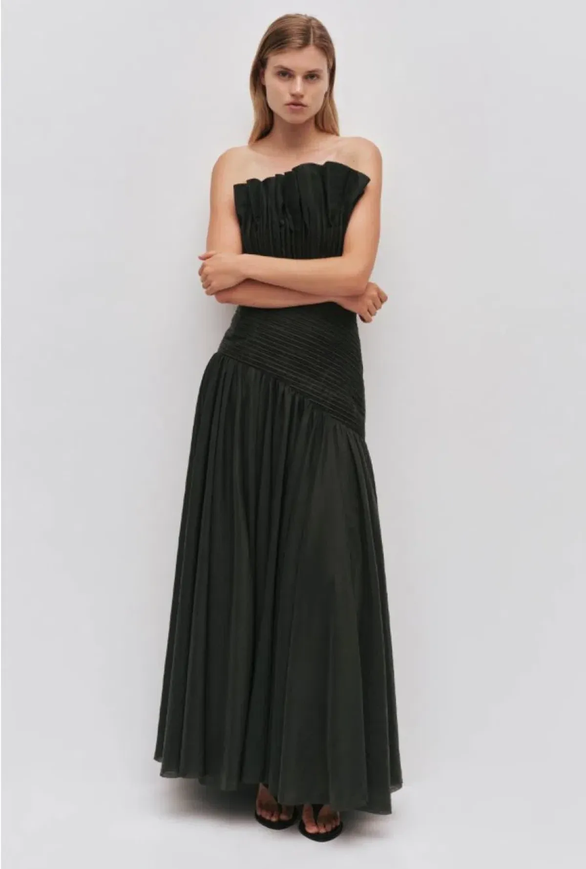 Aje Aquiline Maxi Dress in Hunter Green Size 12 - Image 3
