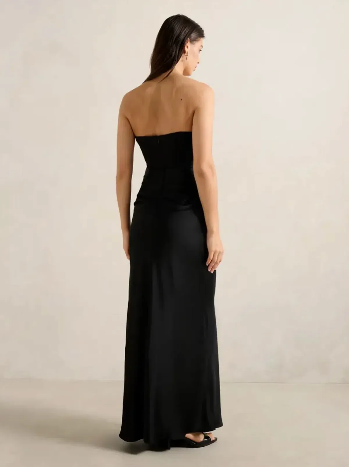 Forever New - Isra Drape Strapless Maxi Dress "Black" Size 8 - Image 4