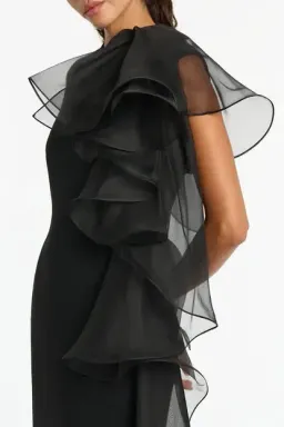 Carla Zampatti Ruffle Shoulder Midi Dress Size AU10 for rent on The Volte - image 2
