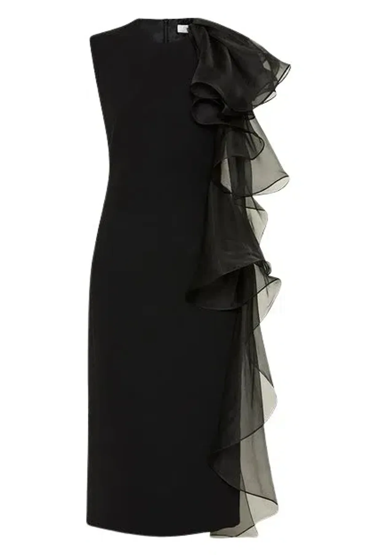 Carla Zampatti Ruffle Shoulder Midi Dress Size AU10 - Image 4
