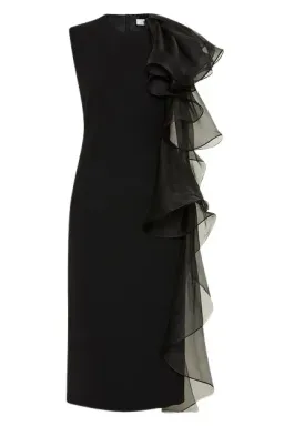 Carla Zampatti Ruffle Shoulder Midi Dress Size AU10 for rent on The Volte - image 4