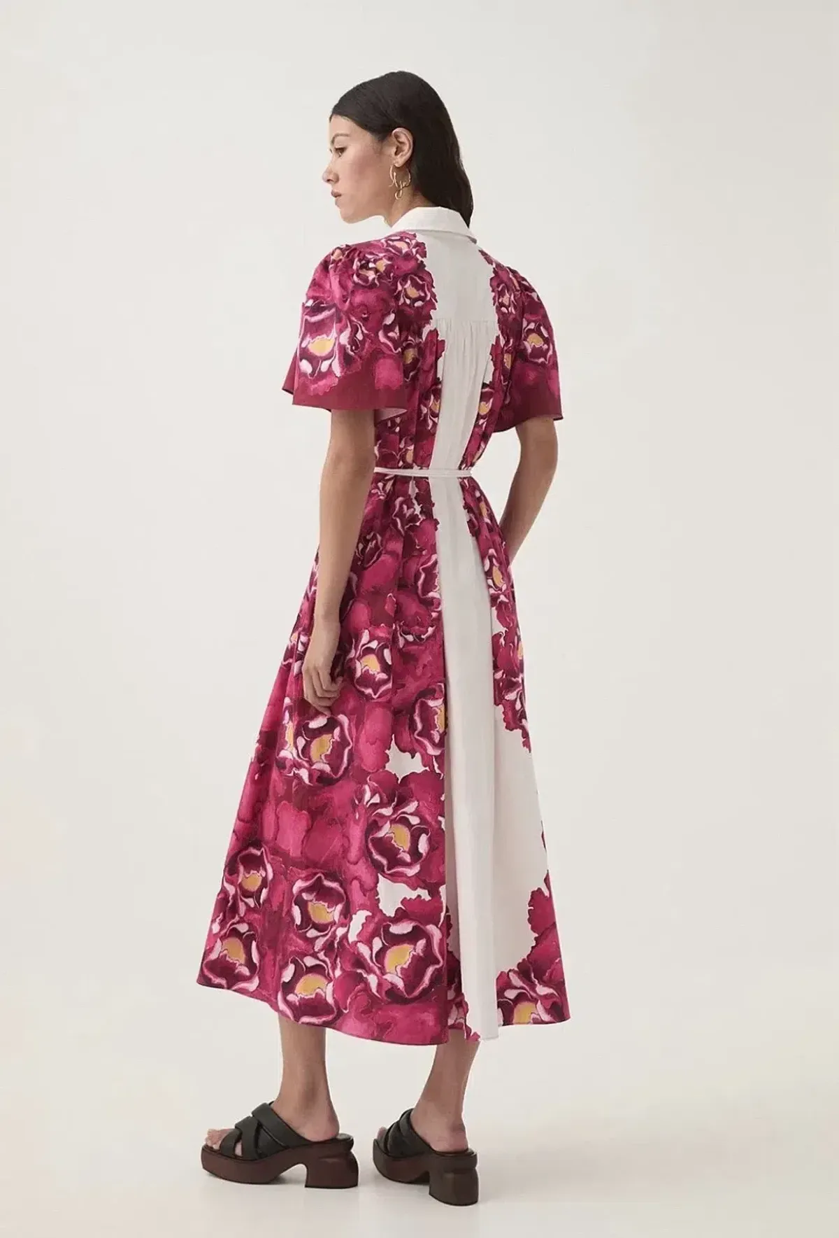 AJE Fernanda Midi Dress in Bold Blooming Pink Floral - Size 6 AU (fits size 8-10 AU)  - Image 3
