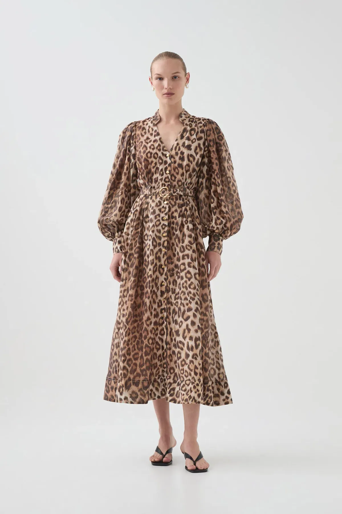 Aje Isabella Shirtdress in Leopard print, size AU 10 - Image 2