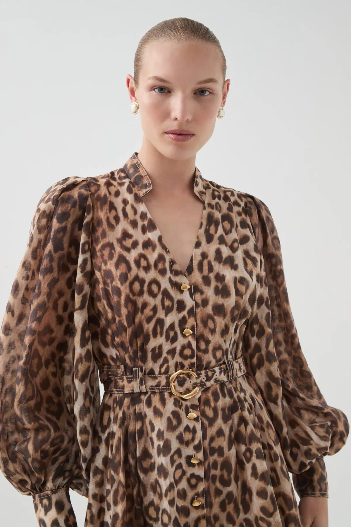 Aje Isabella Shirtdress in Leopard print, size AU 10 - Image 3