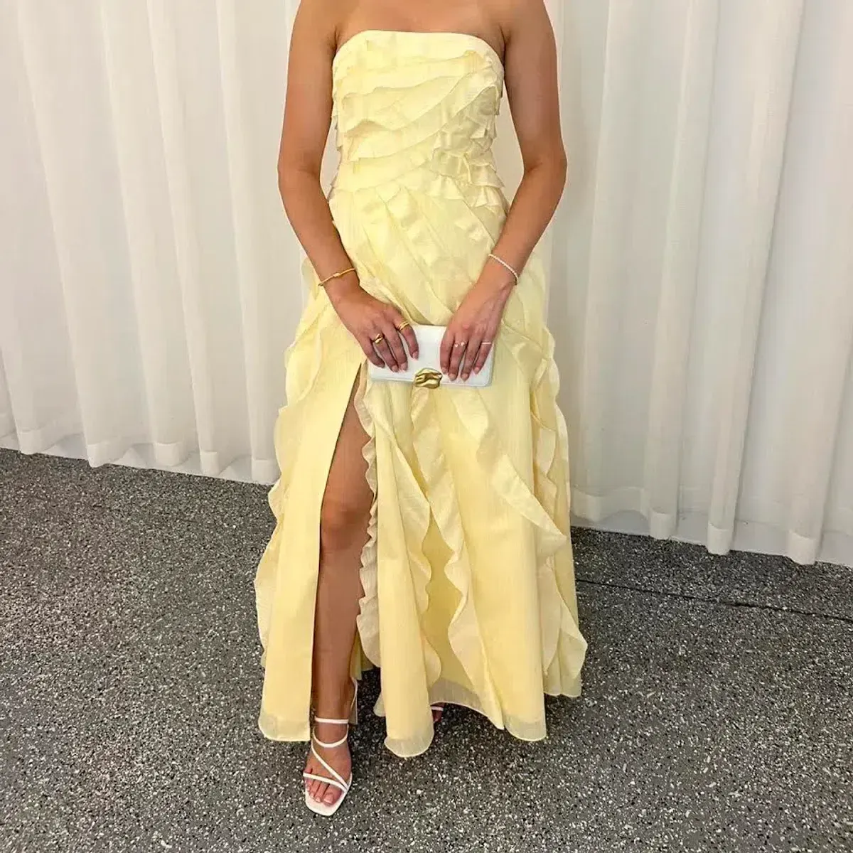  💛 Aje ALLAIRIE GOWN in Butter Yellow - Size 8 AU  💛 Ruffled Tiered Maxi Dress  💛 - Image 6