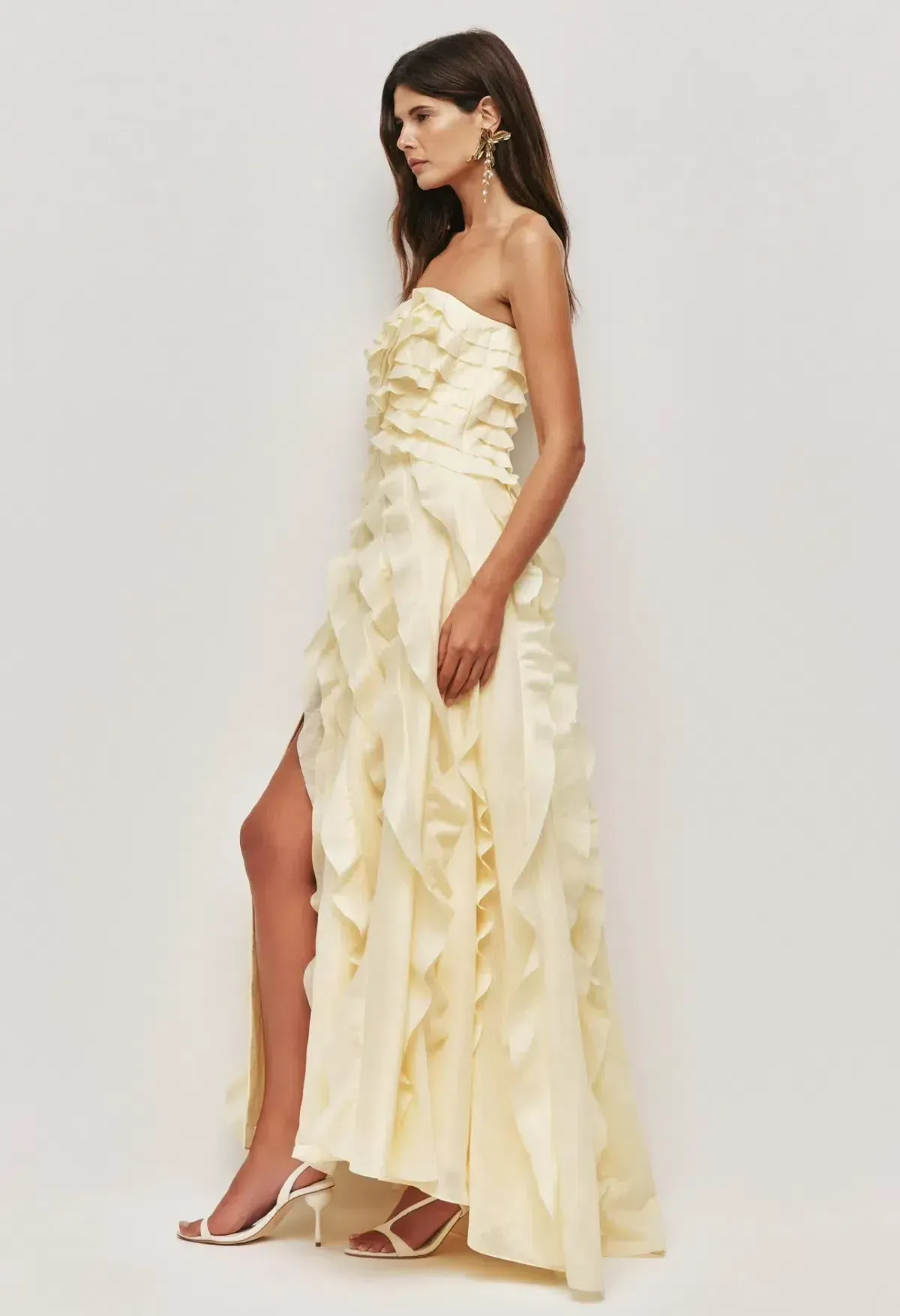  💛 Aje ALLAIRIE GOWN in Butter Yellow - Size 8 AU  💛 Ruffled Tiered Maxi Dress  💛 - Image 3