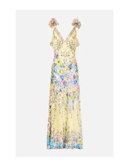 CAMILLA V NECK BIAS SLIP DRESS WITH BACK FRILL for rent on The Volte - image 1