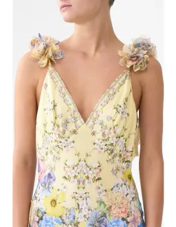 CAMILLA V NECK BIAS SLIP DRESS WITH BACK FRILL for rent on The Volte - image 3