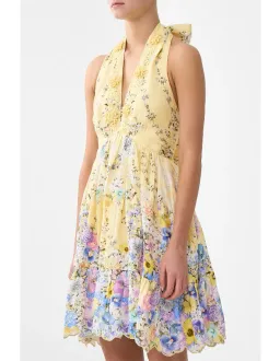 CAMILLA RUFFLE HEM HALTER SHORT DRESS SIZE XS  for rent on The Volte - image 4
