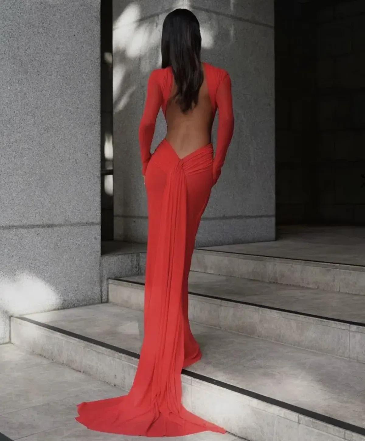 Effie Kats Monaco Floor Length Gown Red Size M / Au 10 - Image 3