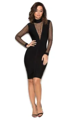 House of CB Hernanes Bandage Midi Dress Black Size 8 for rent on The Volte - image 1