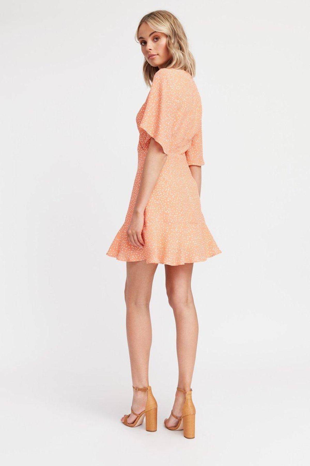 Kookai Saint Ives Vee Dress Orange Size 38 (Aus10) - Image 2