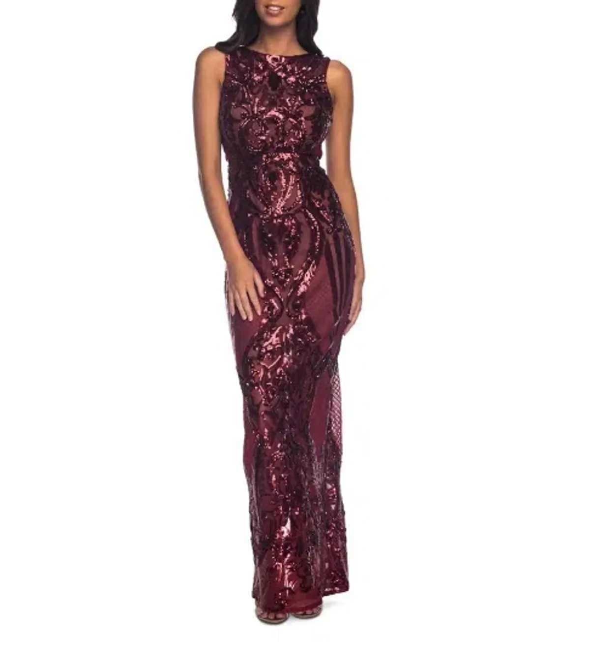 Pilgrim Dancing with Sequin Dress Burgundy Size 10 - Image 1