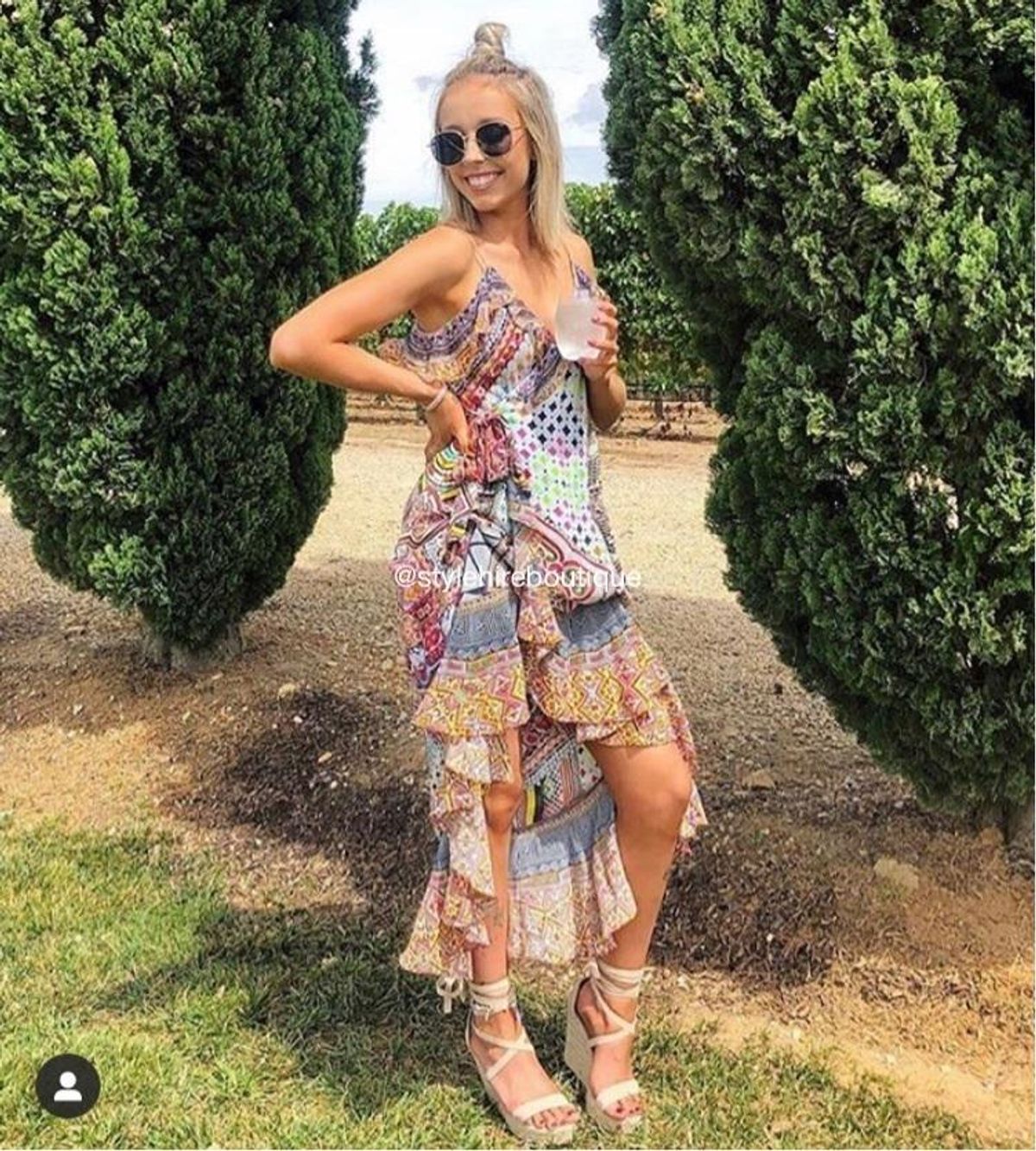 Camilla Girls Club Frill Midi Dress Print Size 10/M - Image 2