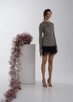 Rachel Gilbert Nisha Mini Dress Gunmetal Size 3/AU12 for rent on The Volte - image 3