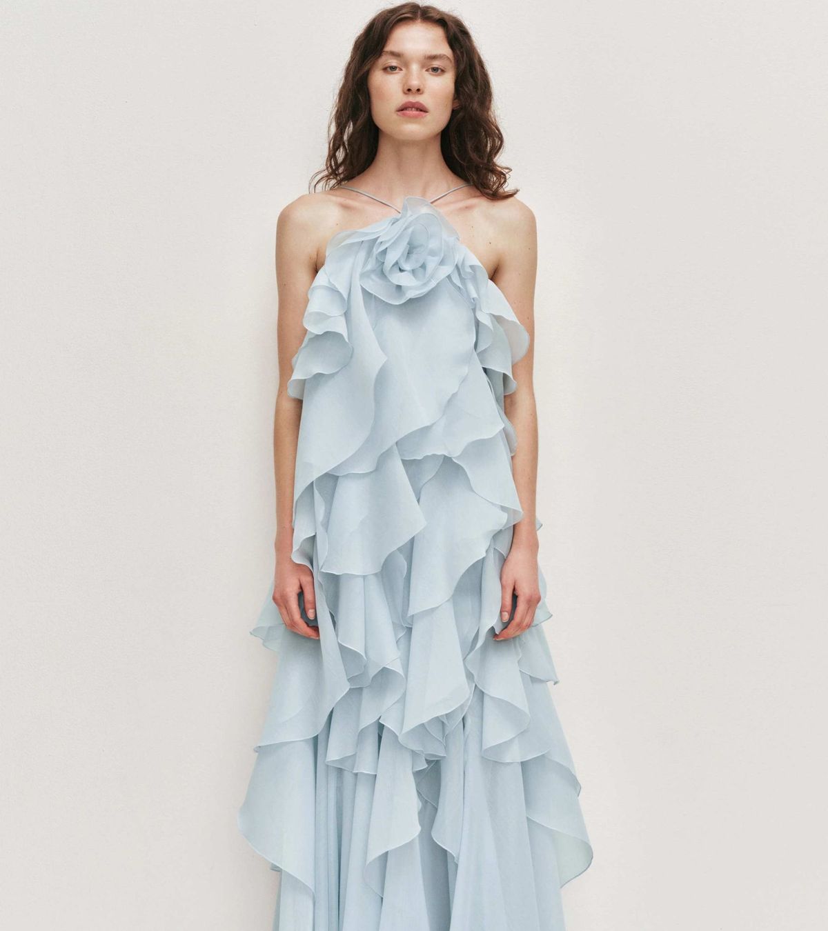 Aje Pandorea Layered Maxi Dress - Silver Blue - Size 10 - Image 5