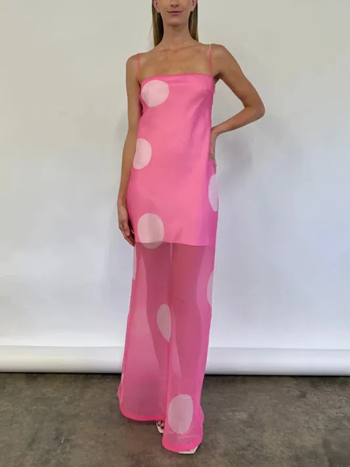By Nicola Mila Maxi Pink Polka / Size 6 - Image 1