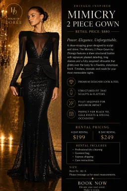 Zhivago Mimicry 2 piece Gown  for rent on The Volte - image 2