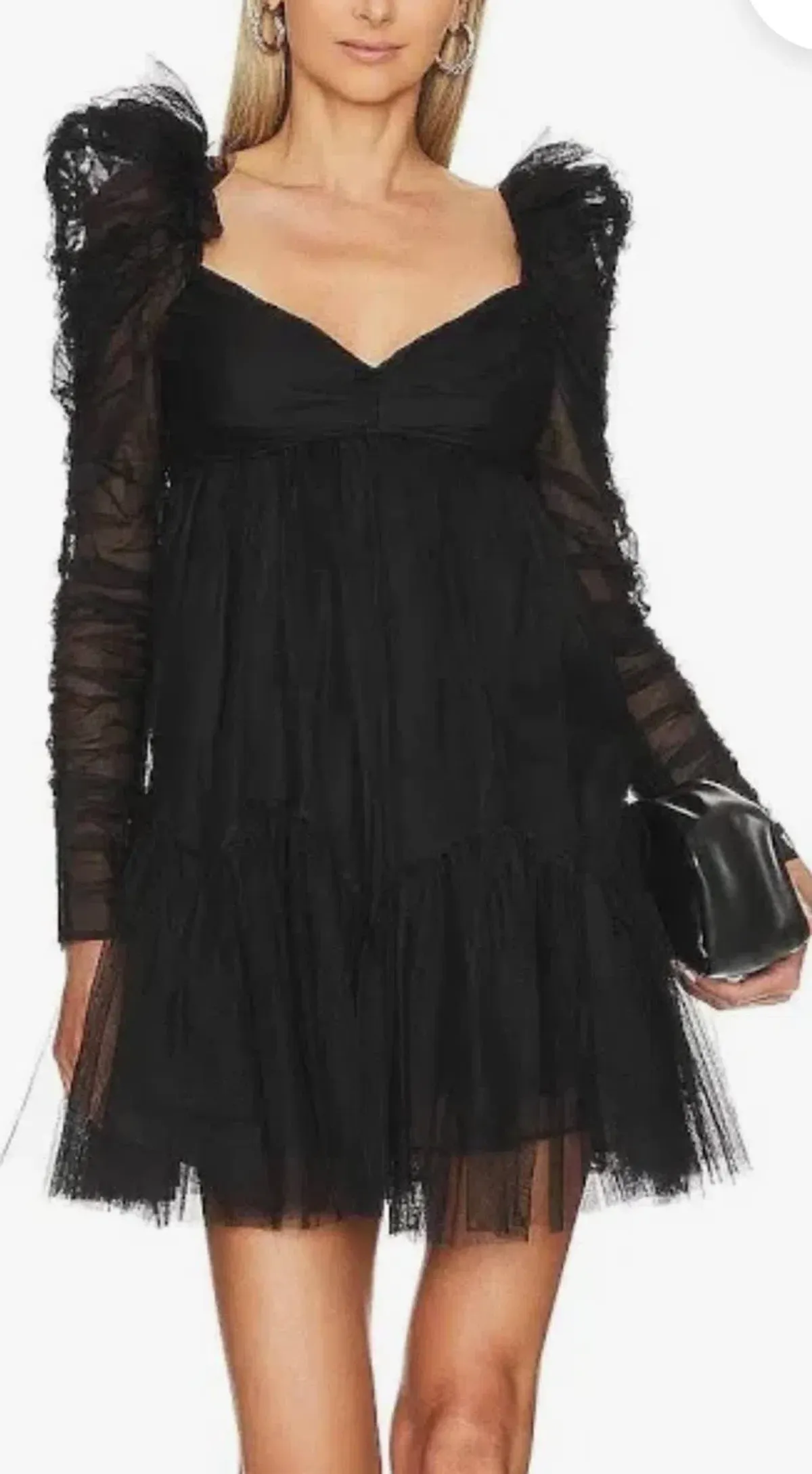 Zimmermann Ruched Tulle Mini Dress – Black Size: 0P  - Image 1