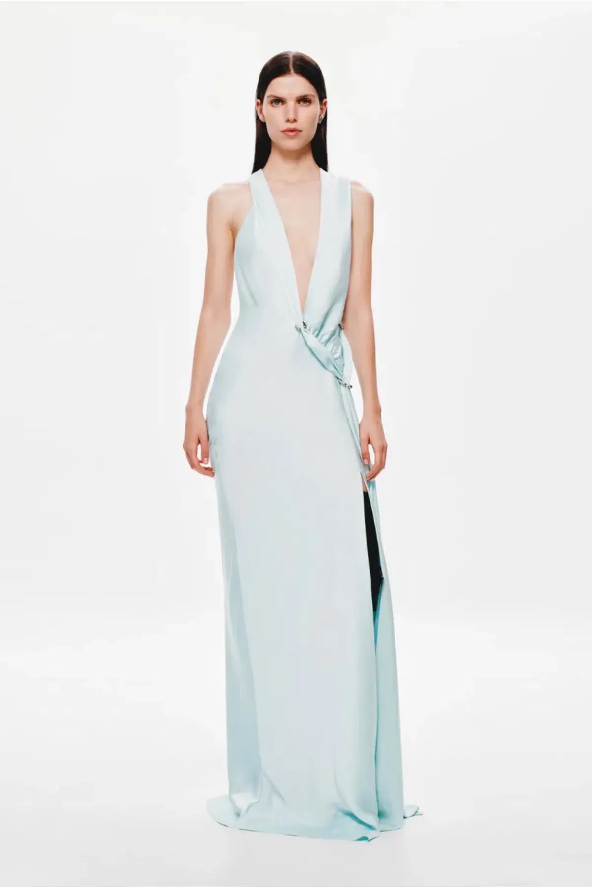 Misha / Harlow Satin Dress / Ice Blue / Size M/10 - Image 2