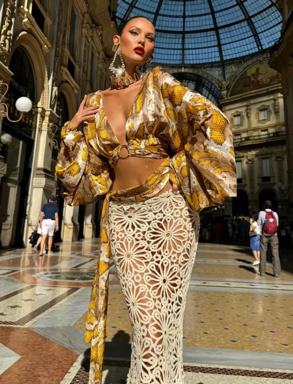 Khirzad Femme Florentina Macrame Top and Skirt Set - Image 2