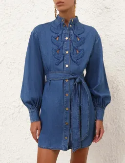 Zimmermann Denim Applique Mini Denim Dress for rent on The Volte - image 1