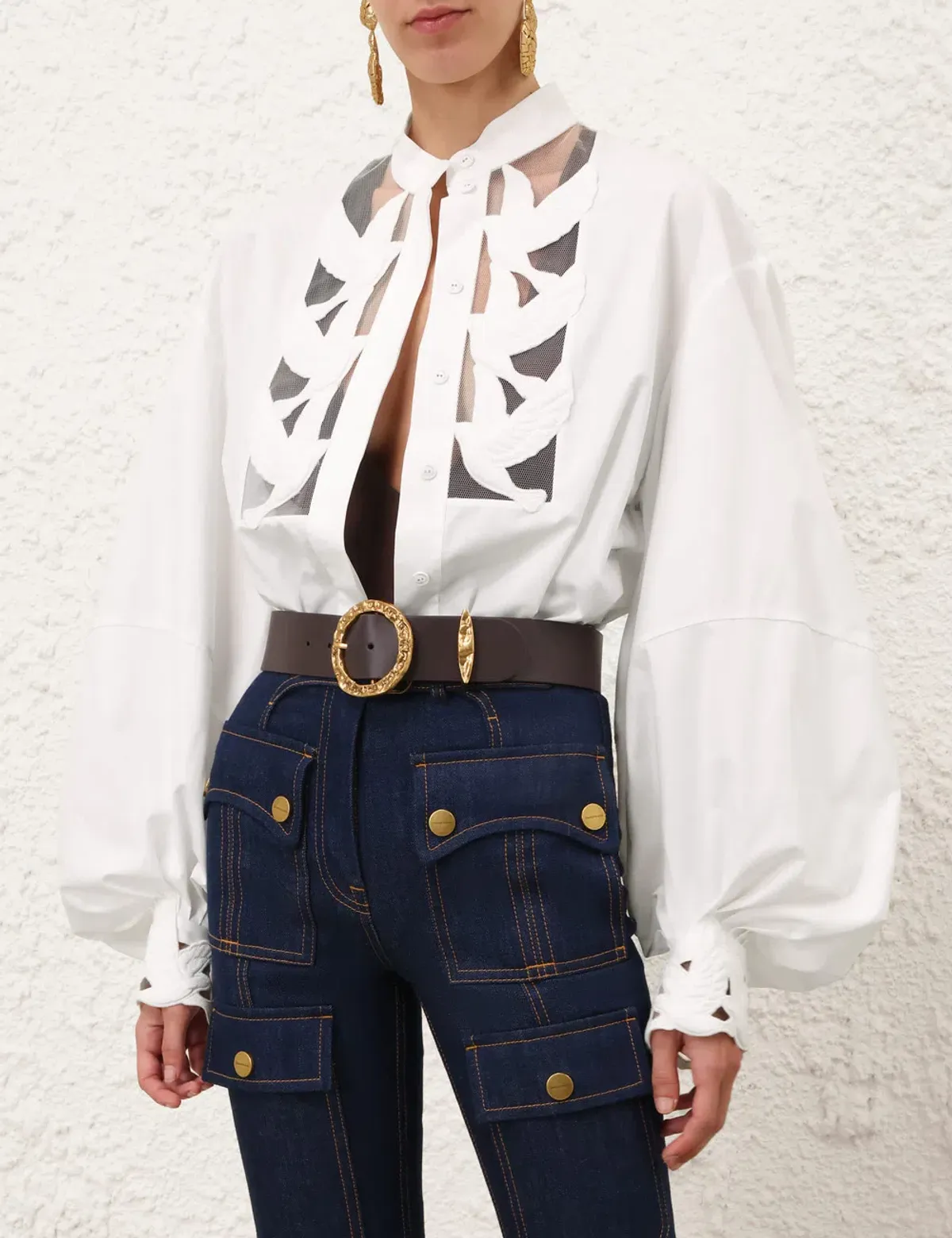 Zimmermann Luna Applique Top Blouse - Image 1