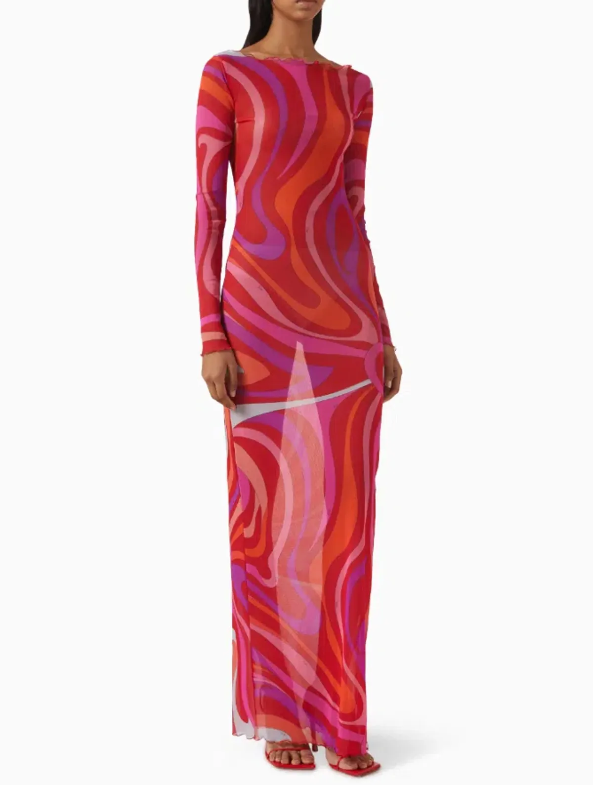 Pucci Marmo Sheer Tulle Maxi Dress - Image 3