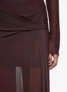 Bec and Bridge Marabou Long Sleeve Maxi Dress in Aubergine Size 10 for rent on The Volte - image 2