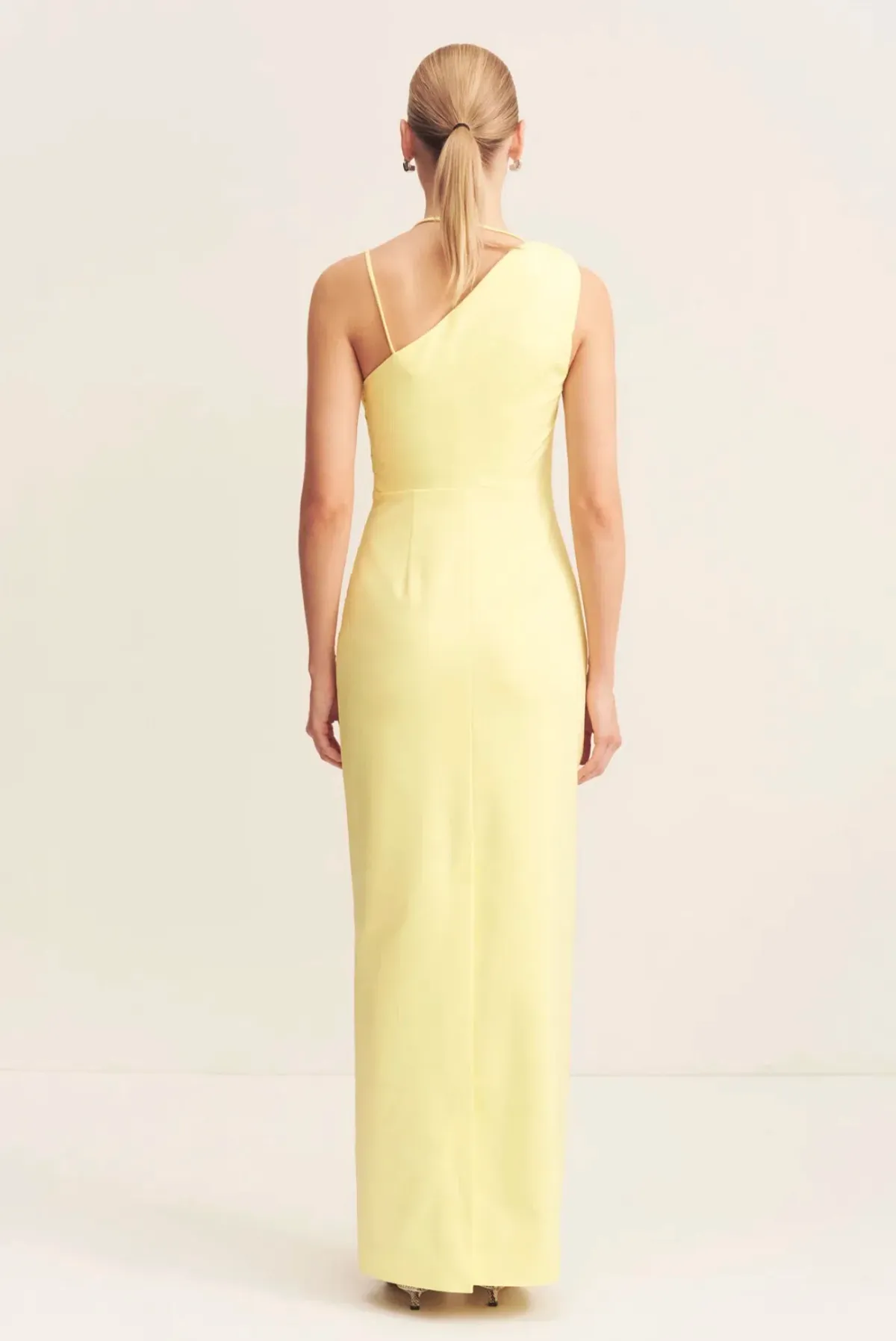 Shona Joy Lani Asymmetrical Gathered Maxi Dress Lemonade Size 14 - Image 2
