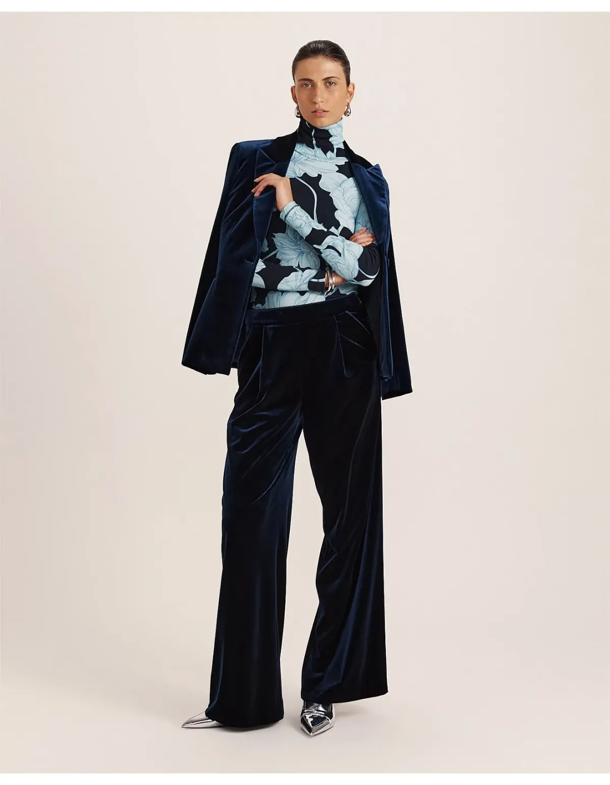 Saba Lea Velvet Blazer Size 12 Royal Blue - Image 5