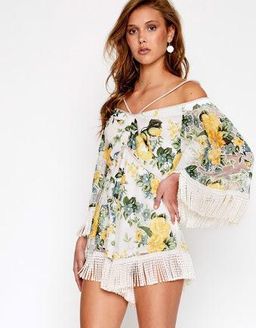 Alice McCall Le Fleur Playsuit Yellow Floral Size 8  for rent on The Volte - image 2