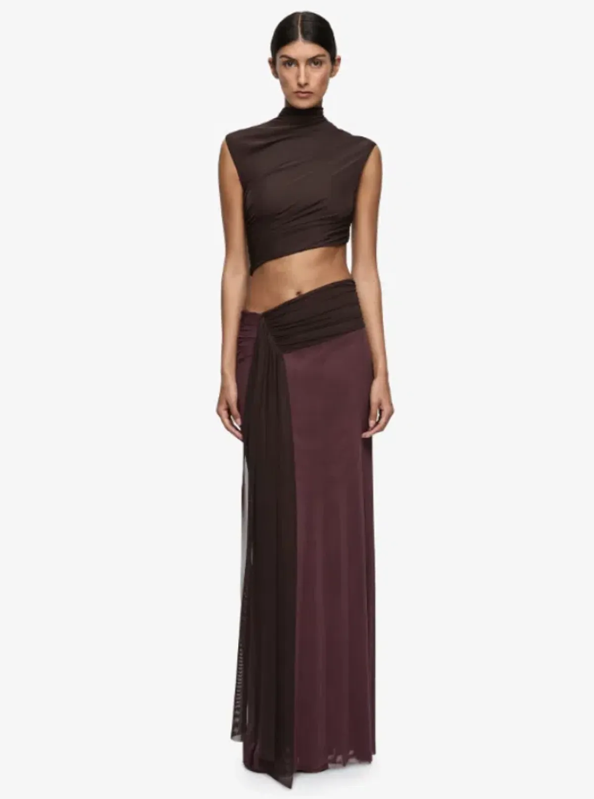 Bec and Bridge Conni Twist Maxi Dress Aubergine Dark Choc Size 12 - Image 3