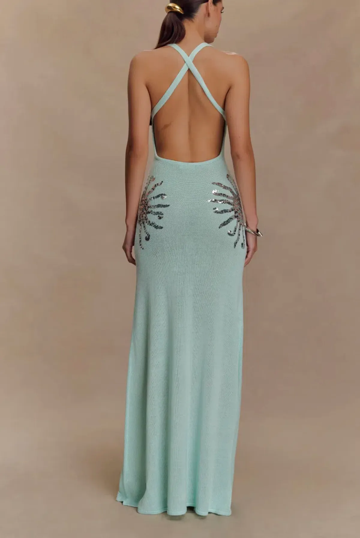 Meshki Ellington Knit Maxi Dress With Sequin - Lagoon, Alexandra Saint Mleux Collection size XS - Image 3