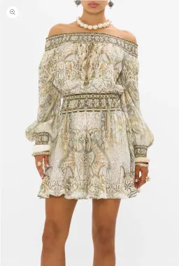 CAMILLA Off Shoulder Short Dress Ivory Tower Tales  for rent on The Volte - image 4