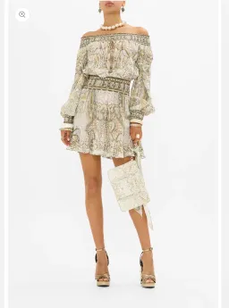 CAMILLA Off Shoulder Short Dress Ivory Tower Tales  for rent on The Volte - image 1