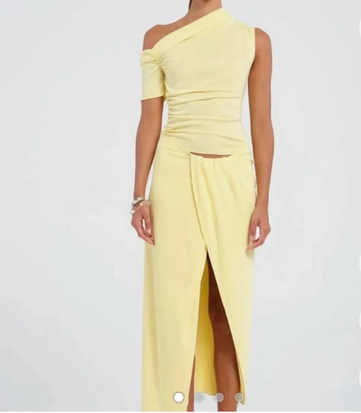 Benni Cleo one shoulder maxi dress butter yellow  - Image 1