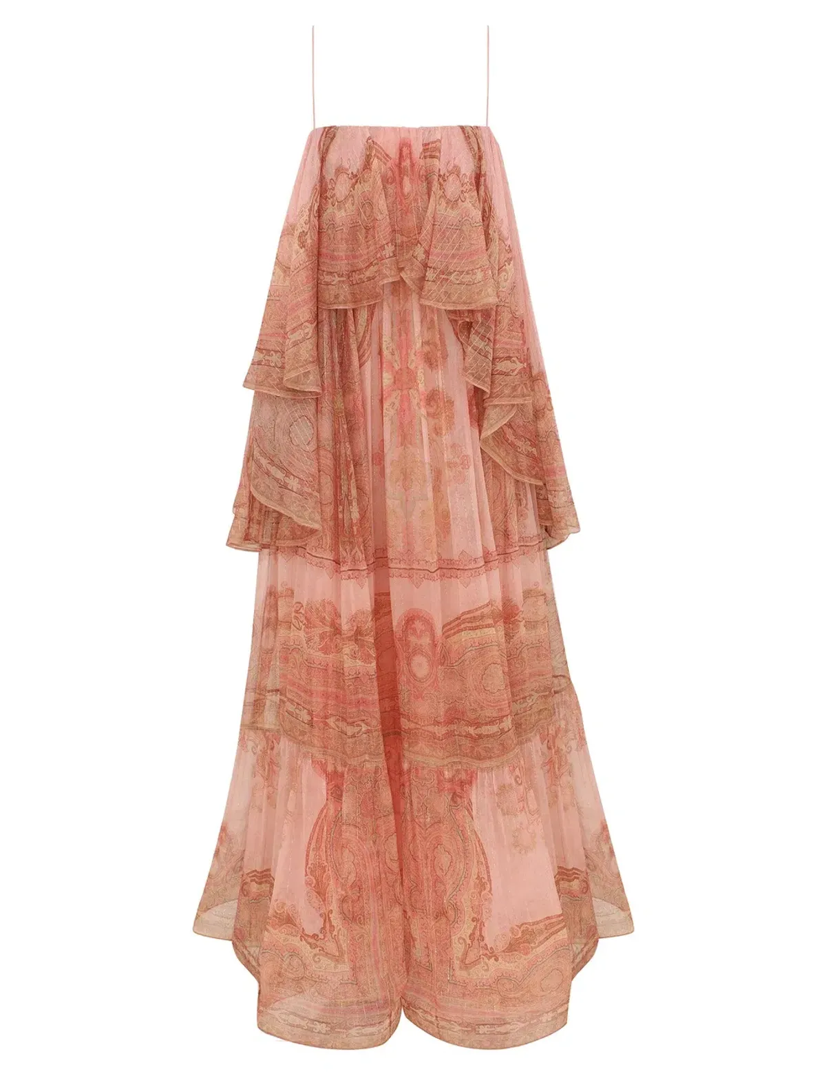 Zimmermann Sundance Frill Maxi Dress Pink Paisley Size 0 - Image 1